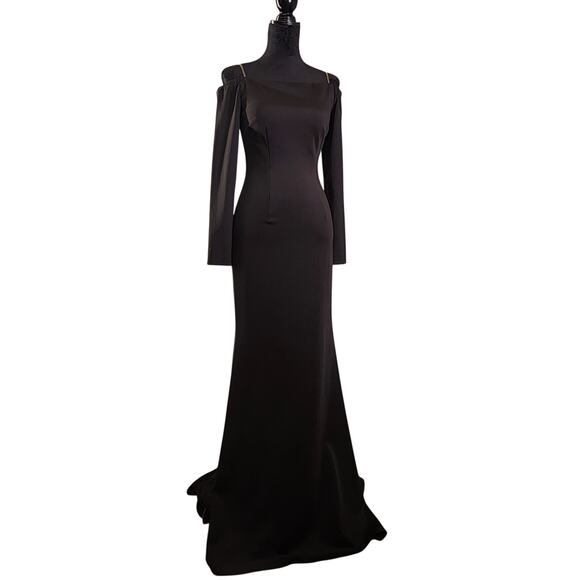 Sherri Hill Dresses & Skirts - SHERRI HILL Black Jersey Mermaid Long Sleeve Dress, Size 4